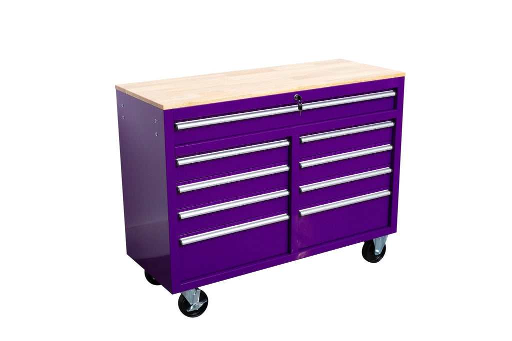 46" Rolling Tool Workbench – Heavy-Duty Mobile Storage Cabinet with 9 Drawers