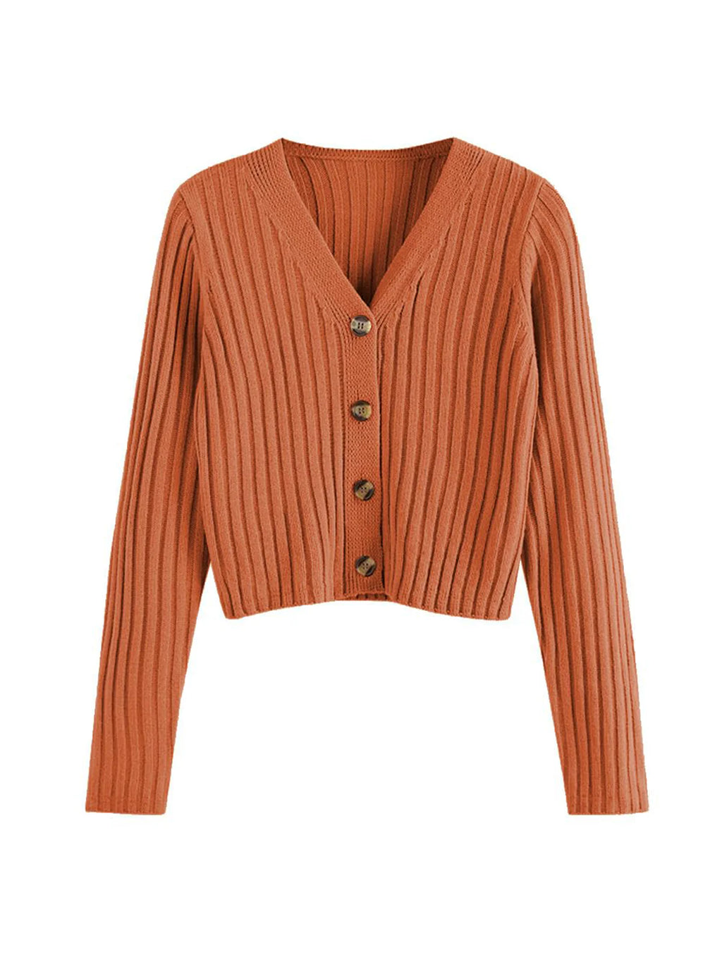 2026 Ribbed Button Cardigan