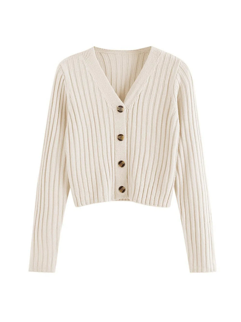 2026 Ribbed Button Cardigan