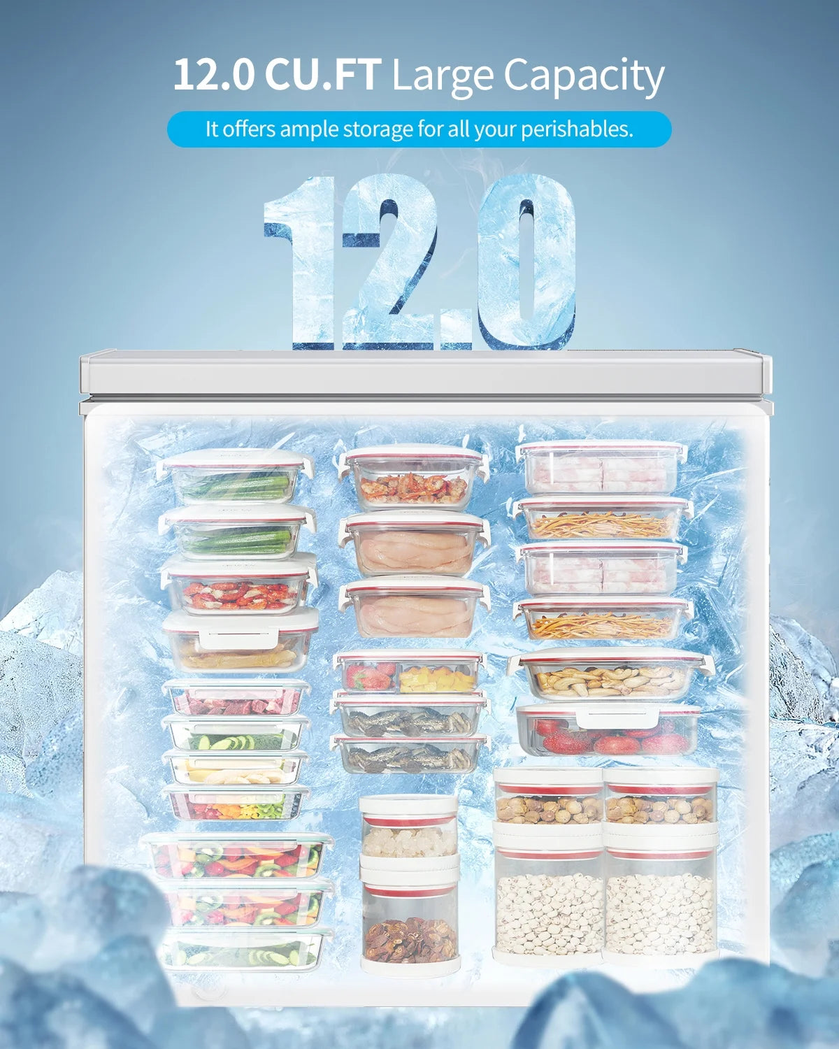 2026 DISHUP 10.0 Cu.Ft Chest Freezer, Deep Freezer with Removable Basket, Adjustable Temperature, for Home/Office/Garage/Bar