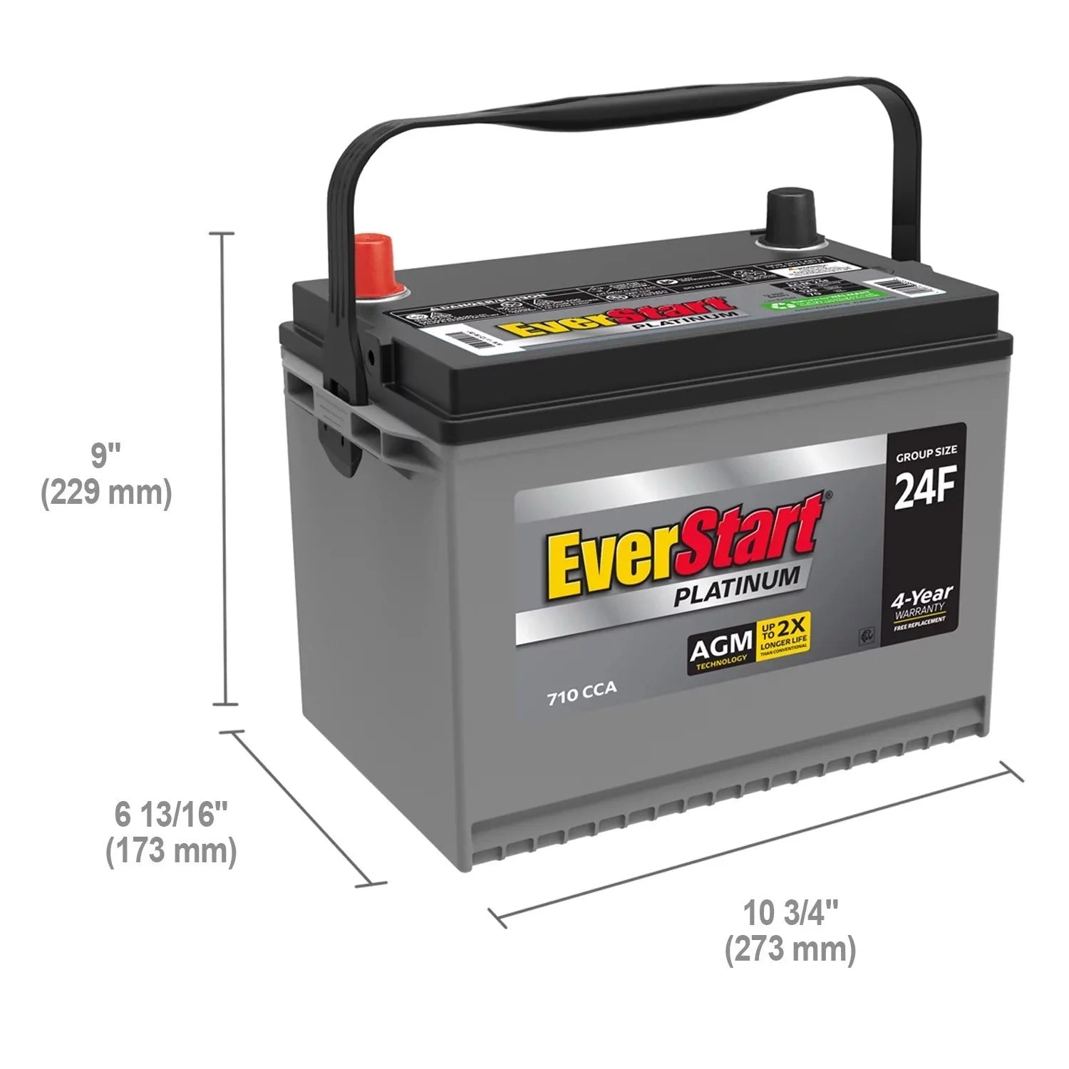 2026 EverStart Platinum AGM car battery, Group 24F, 12 Volt, 750 CCA – Made in the USA