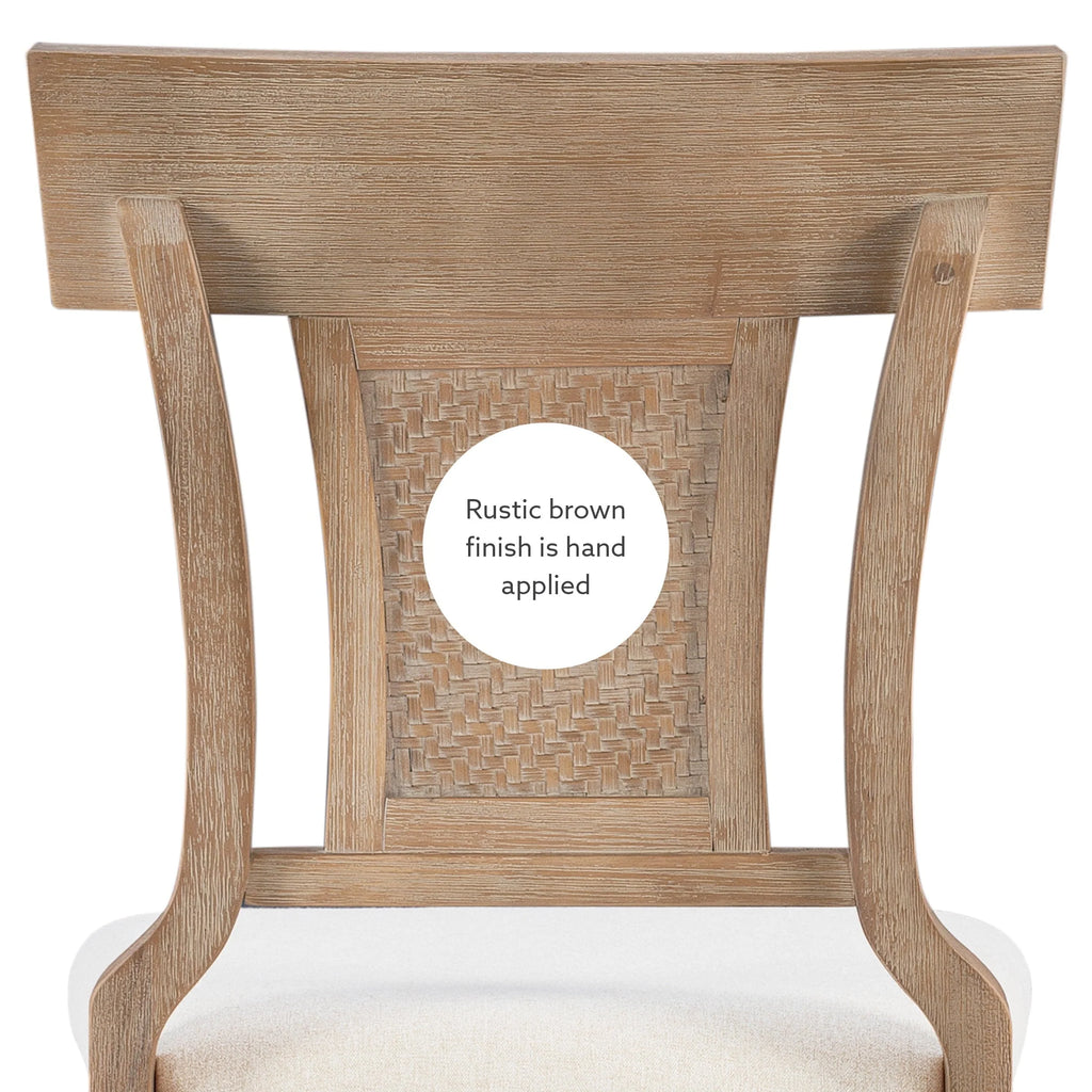 2026 Linon Rylan 30" Bar Stool, Rustic Brown Finish with Beige Fabric