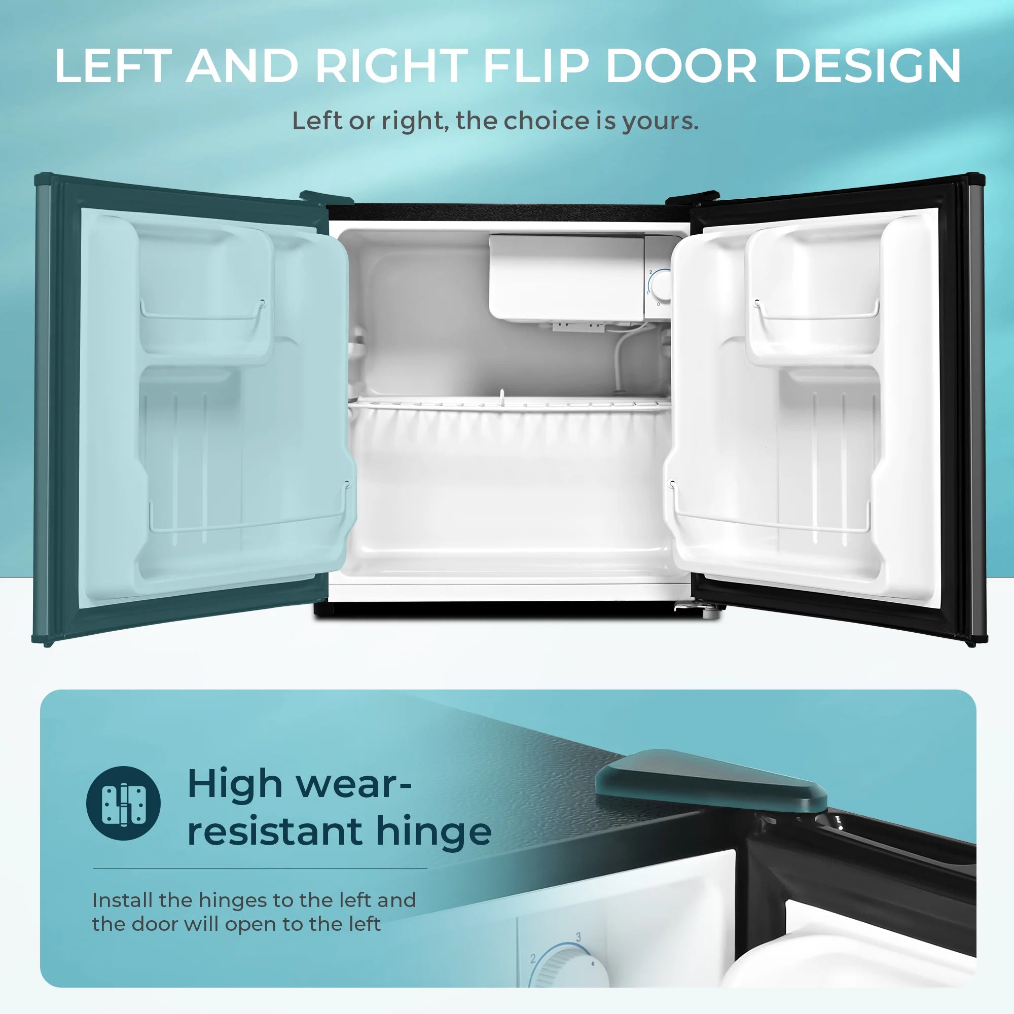2026 EUHOMY 1.7 Cu.Ft Mini Fridge with Compact Freezer Temperature Control