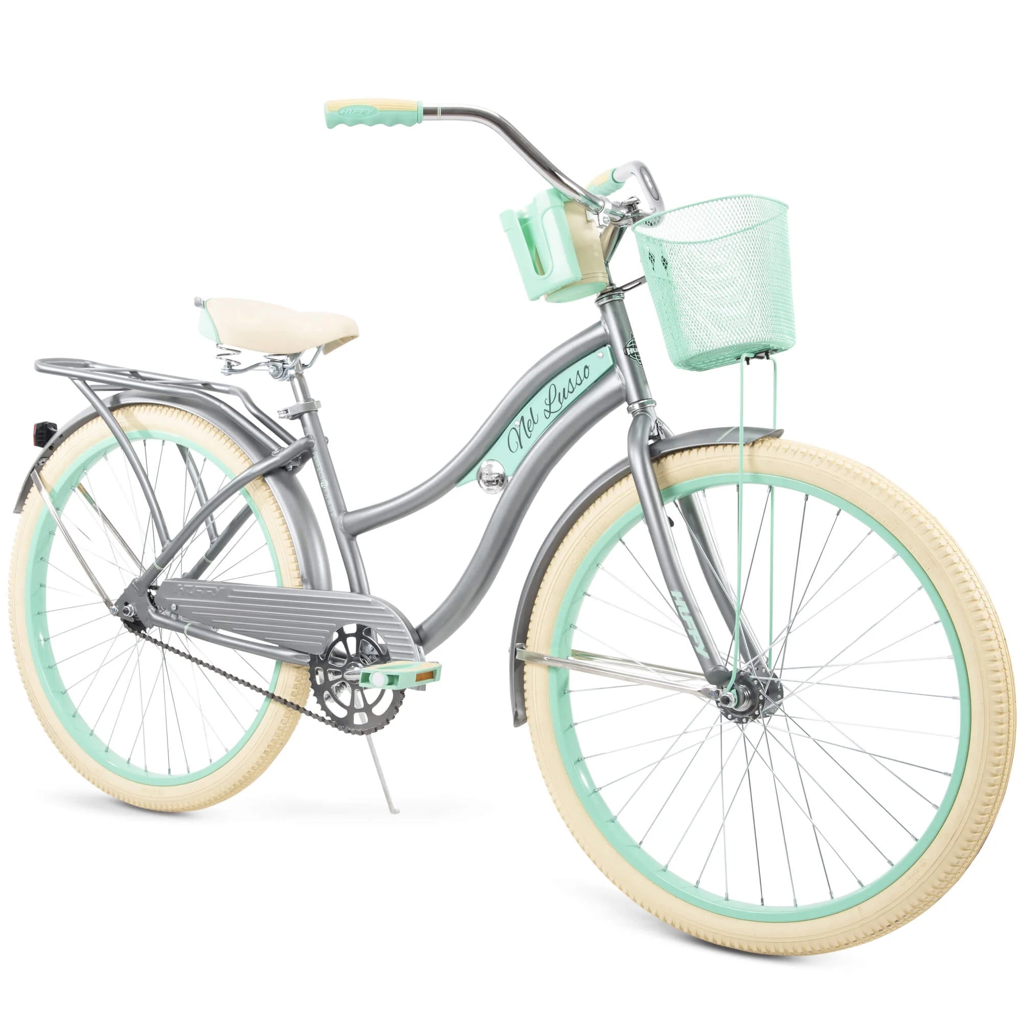 2026 Huffy, nel Lusso Classic Cruiser Bike with Perfect Fit Frame, Women's, Light Blue, 26"