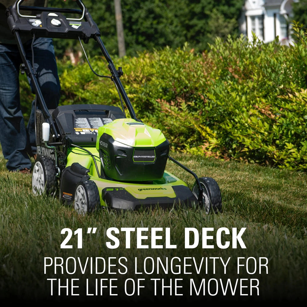 2026 80V Battery-Powered Lawn Mower, 53 cm (21 inch), Self-Propelled, Brushless | Greenworks