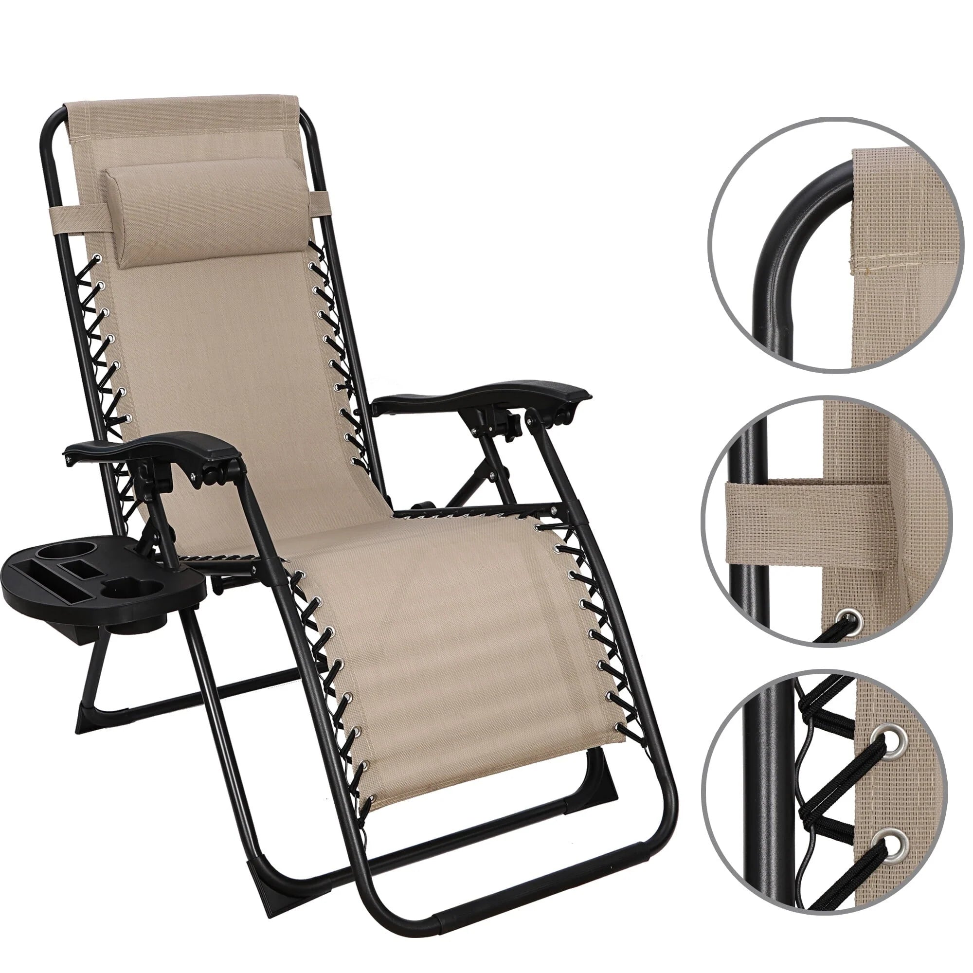 2026 HomGarden 2 Pack Steel Zero-Gravity Chair - Beige