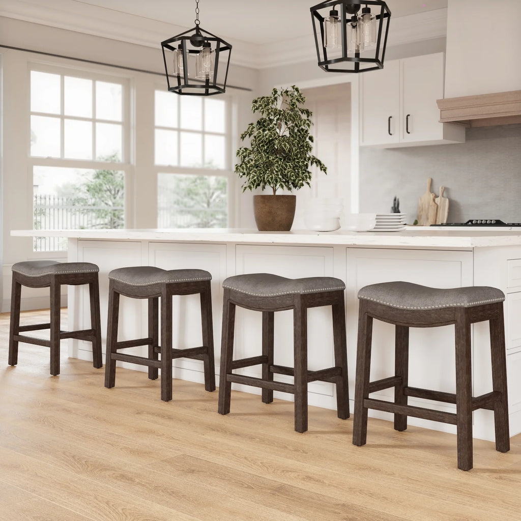 2026 New Ridge Home Goods 26" Saddle Wood Counter Height Stool Weathered Natural