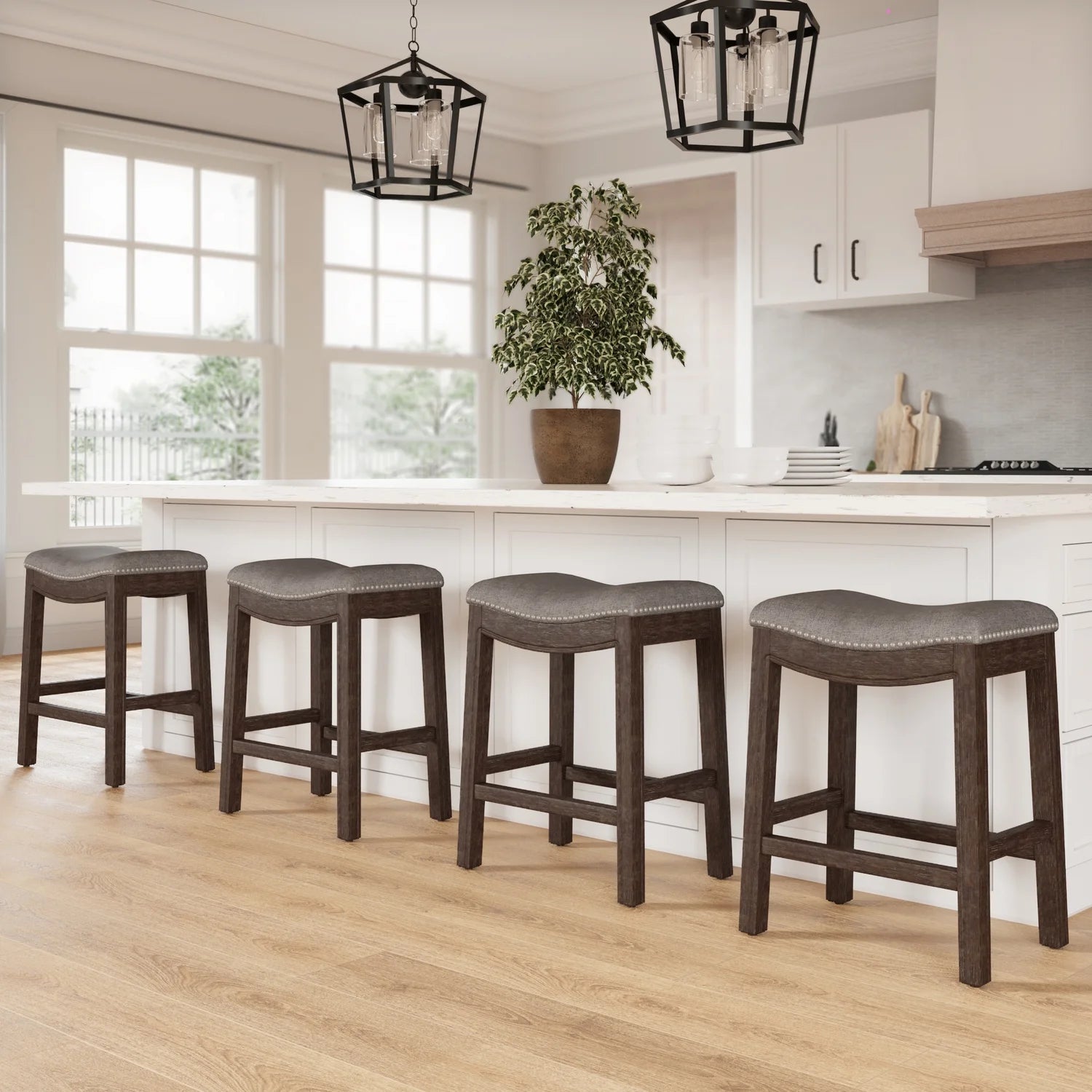 2026 New Ridge Home Goods 26" Saddle Wood Counter Height Stool Weathered Natural