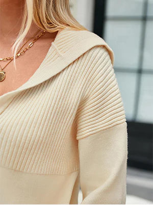 2026 Pullover Lapel Knit Soft Sweater