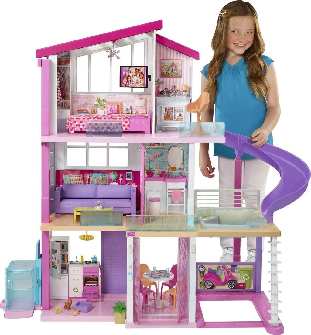 2026 Barbie DreamHouse Dollhouse with elevator, pool, lighting and over 70 accessories – 3-story playset
