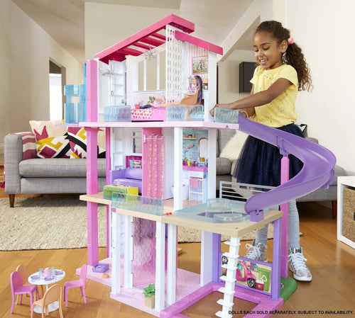 2026 Barbie DreamHouse Dollhouse with elevator, pool, lighting and over 70 accessories – 3-story playset