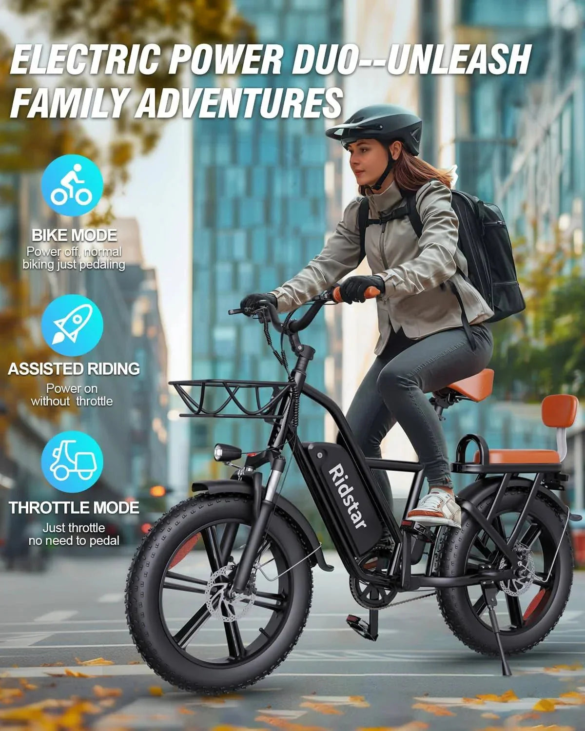 2026 Bopzin 1000W Electric Bicycle for Adults, 48V 15Ah Removable Battery, 20" x 4.0" - 1000W