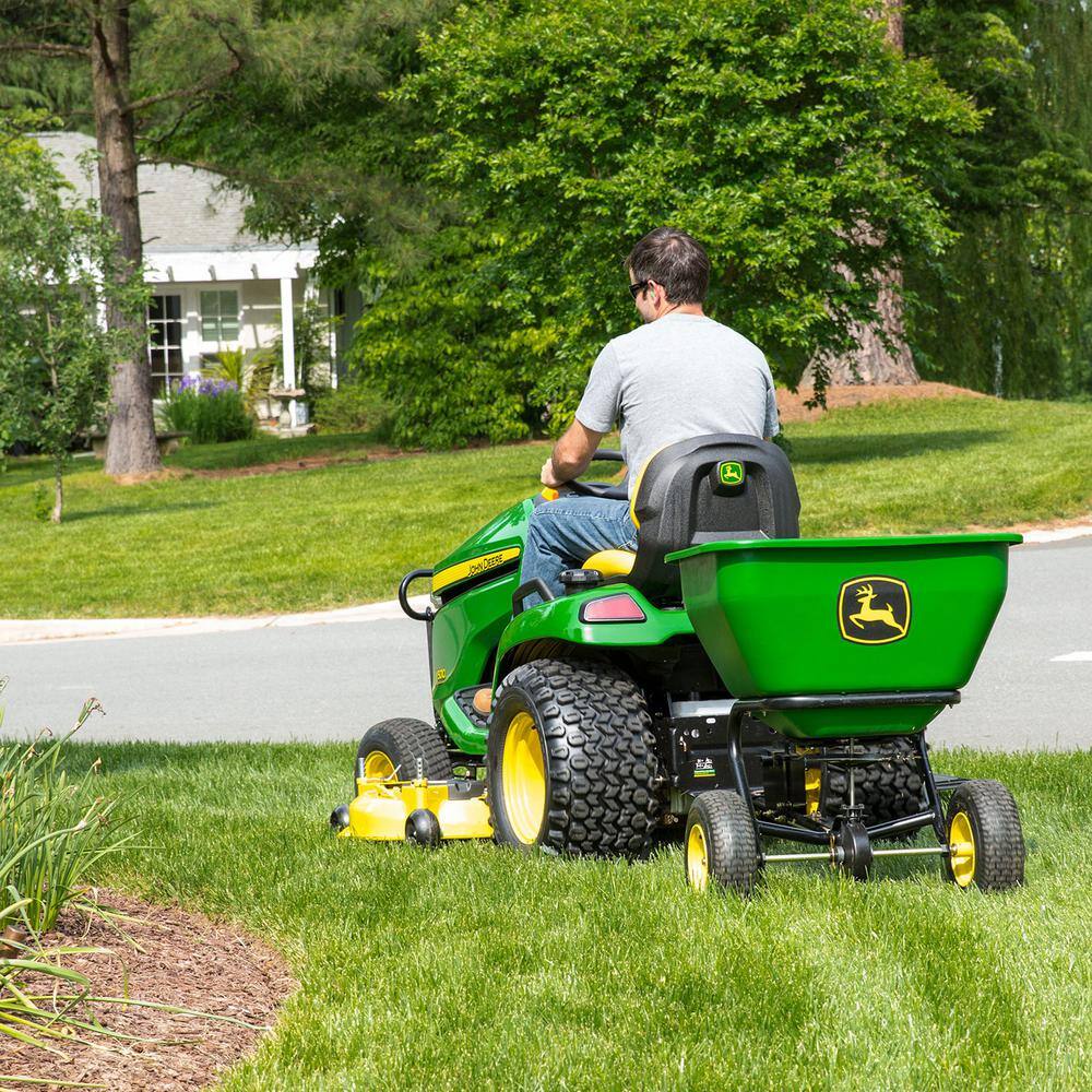 2026 John Deere 175 lb Tow-Behind Broadcast Spreader, Rustproof Poly Hopper, Universal Fit