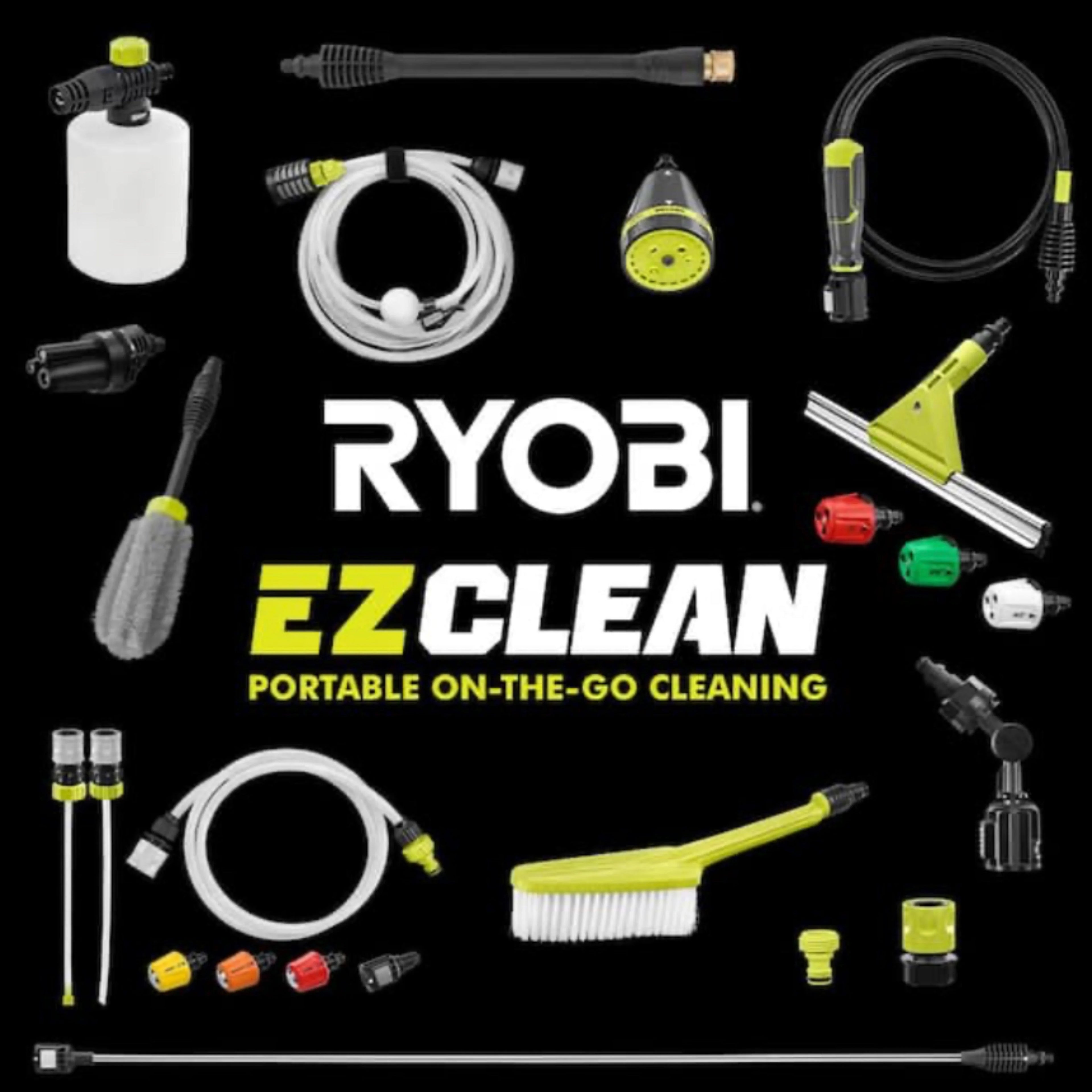2026 Ryobi ONE+ HP 600 PSI at 0.7 GPM 18V Cordless Electric Cold water Power Cleaner, 20 ft. Siphon Hose
