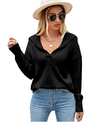 2026 Pullover Lapel Knit Soft Sweater