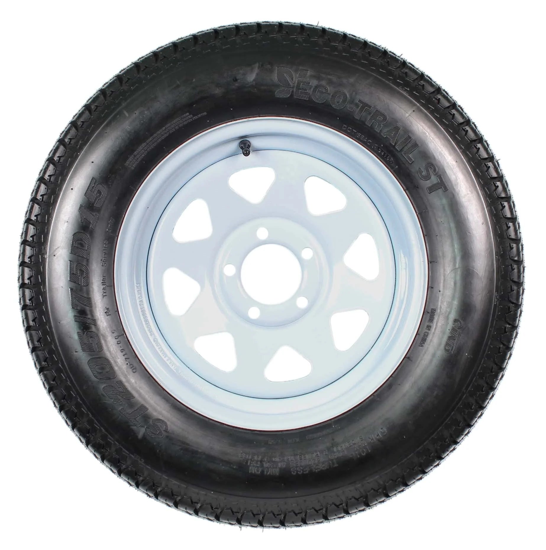 2026 2-pack trailer tires on rim ST205/75D15 205/75 D 15 inch LRC 5-hole white spokes  1