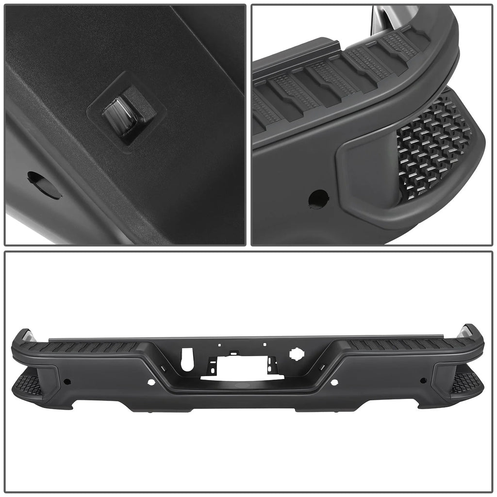 Rear Bumper w/ Exhaust Cutouts & Parking Sensor Holes  19-23 Chevy/GMC Silverado Sierra 1500