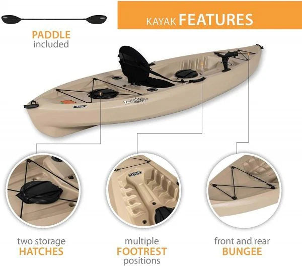 2026 Lifetime 90806 Tamarack Angler 100 Fishing Kayak C 2-Pack (Paddles included)