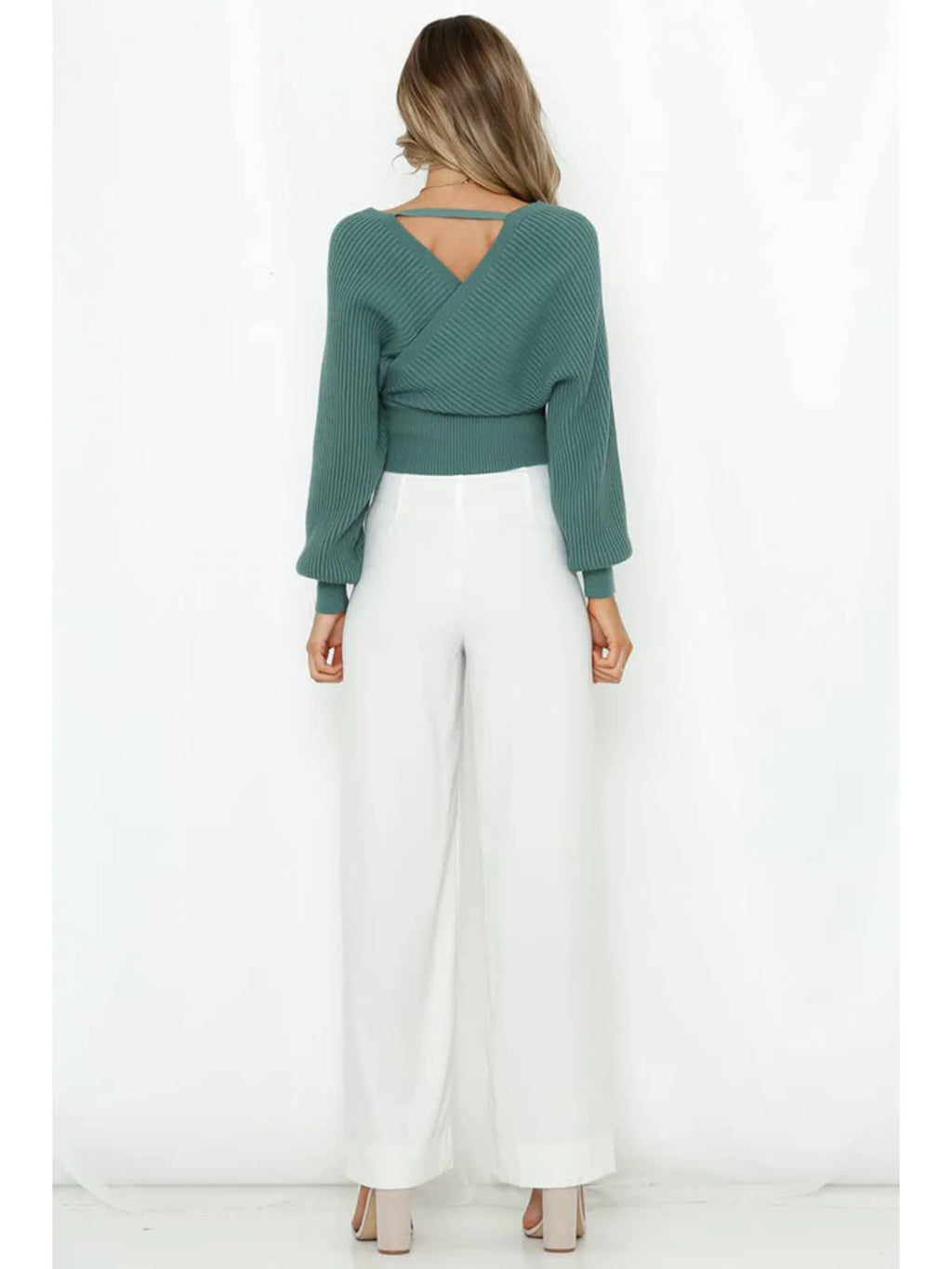 2026 Wrap V-Neck Knit Chunky Sweater