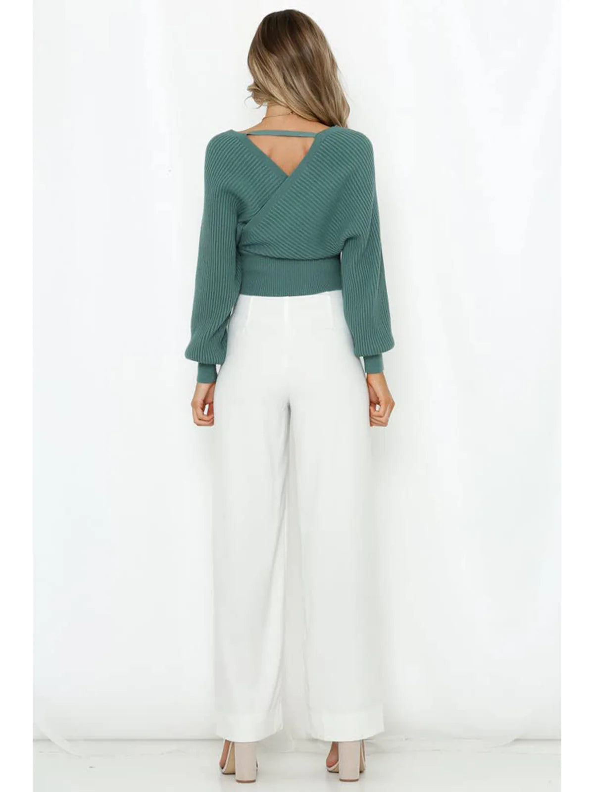 2026 Wrap V-Neck Knit Chunky Sweater