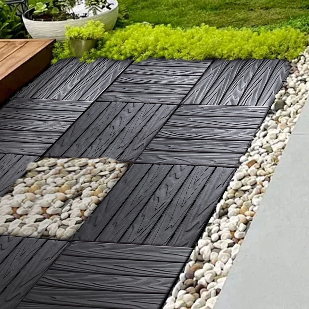 2026 76-Pack Plastic Interlocking Deck Tiles - 68.80 Sq.Ft Outdoor Plastic Flooring Super Durable & Waterproof All-Weather Indoor/Outdoor