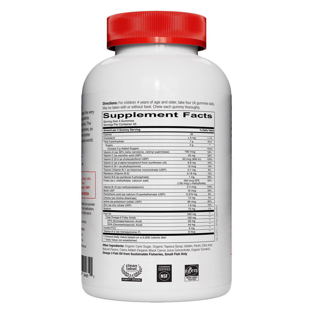 2026 SmartyPants Kids Formula Multivitamin, 180 Gummies