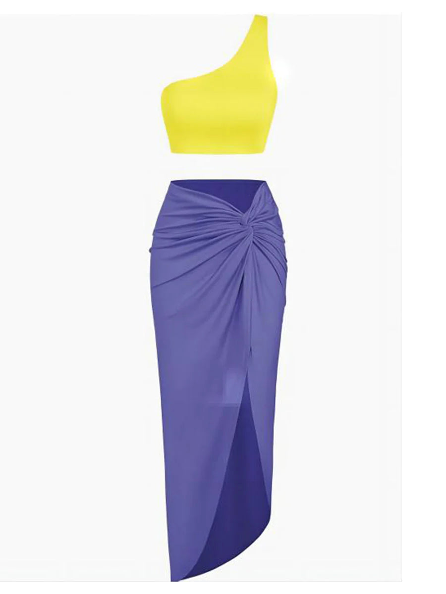 2026 High-Slit Twist Skirt Dress Set