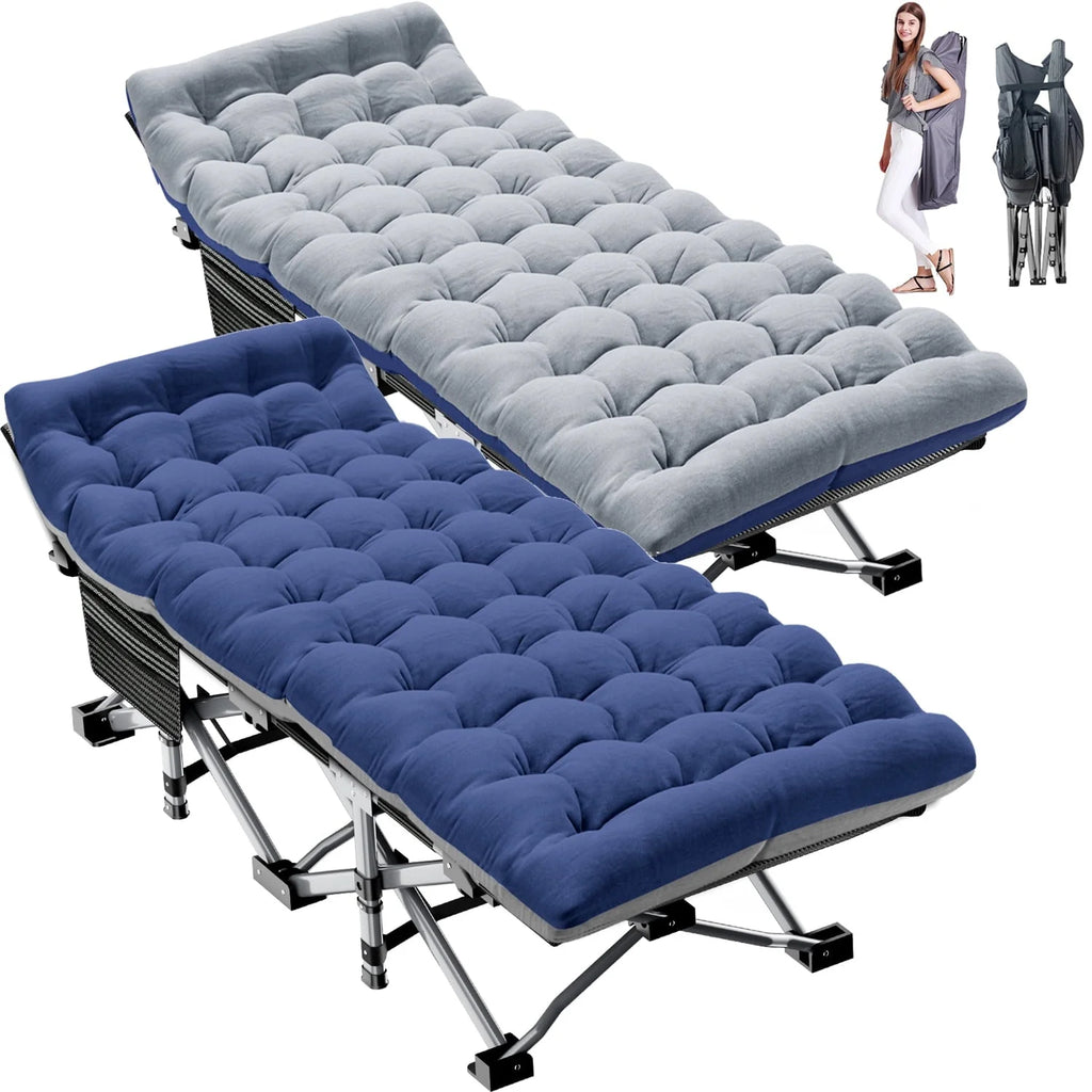 2026 Slsy 2 Pack Folding Bed Cot with 3.3 Inch 2 Sided Mattress, 75"* 28" Folding Camping Cots with Carry Bag, Portable Sleeping Cot Guest Bed