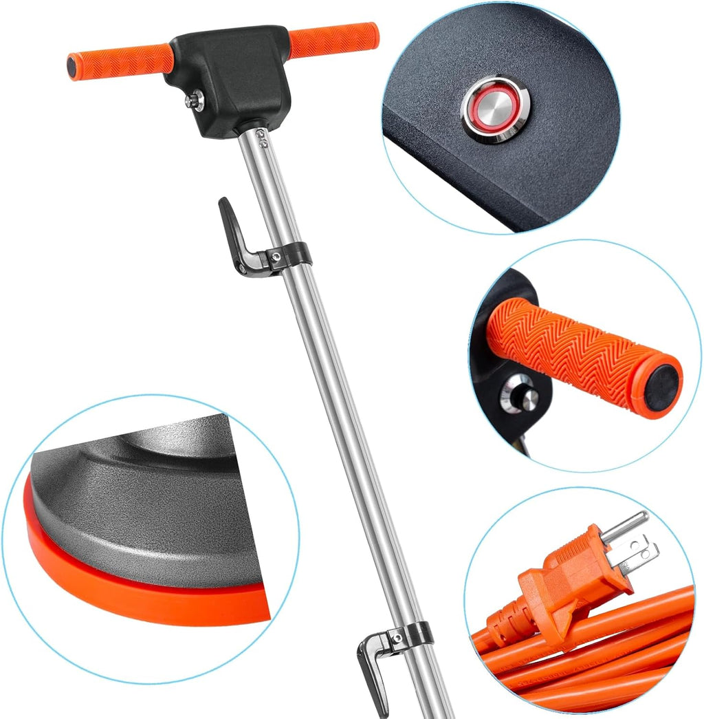 2026 Commercial Floor Scrubber Machine with Brushes and Pads, Heavy Duty Floor Buffer Polisher and Cleaner- Deep Cleaning Tile and Grout, Hardwood Floors and Carpets without Getting on Hands and Knees