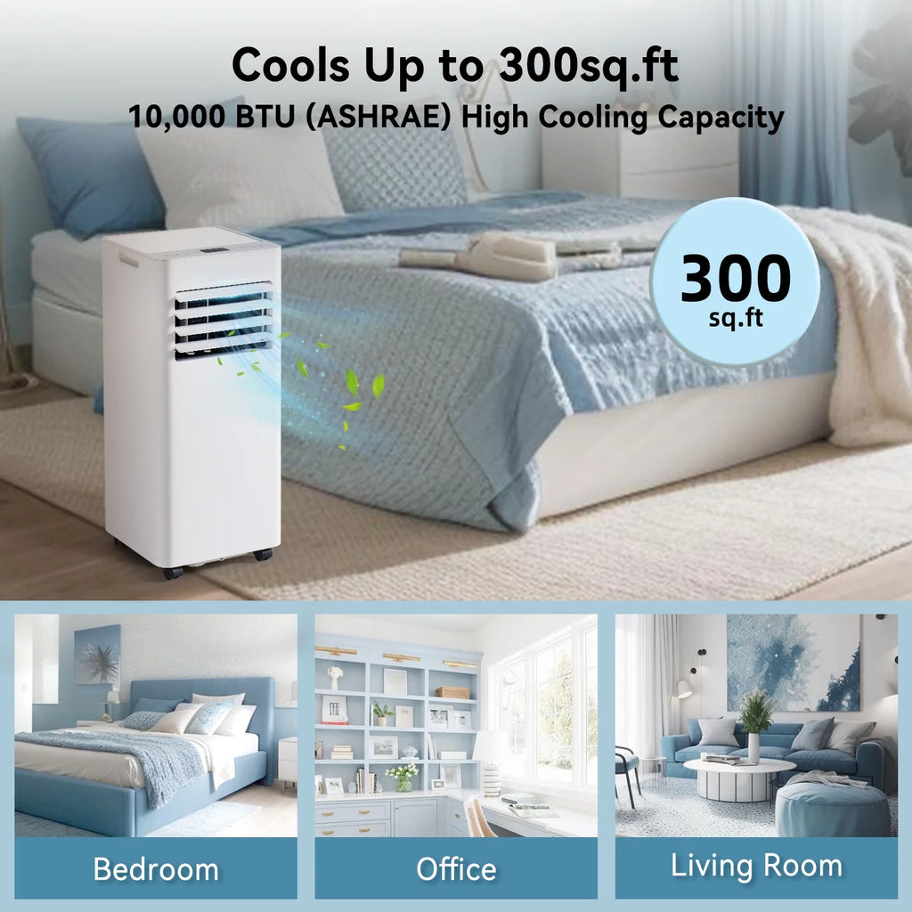 2026 Bapipro 10,000 BTU Smart Portable AC - WiFi/Remote, 4-in-1 for 300 Sq.Ft, 24H Timer, Window Kit, ??55dB, ETL Certified