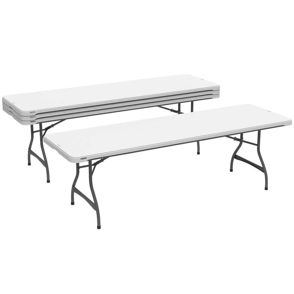 2026 Lifetime 4-Pack Commercial Stackable Folding Table 8 Feet - White (80344)