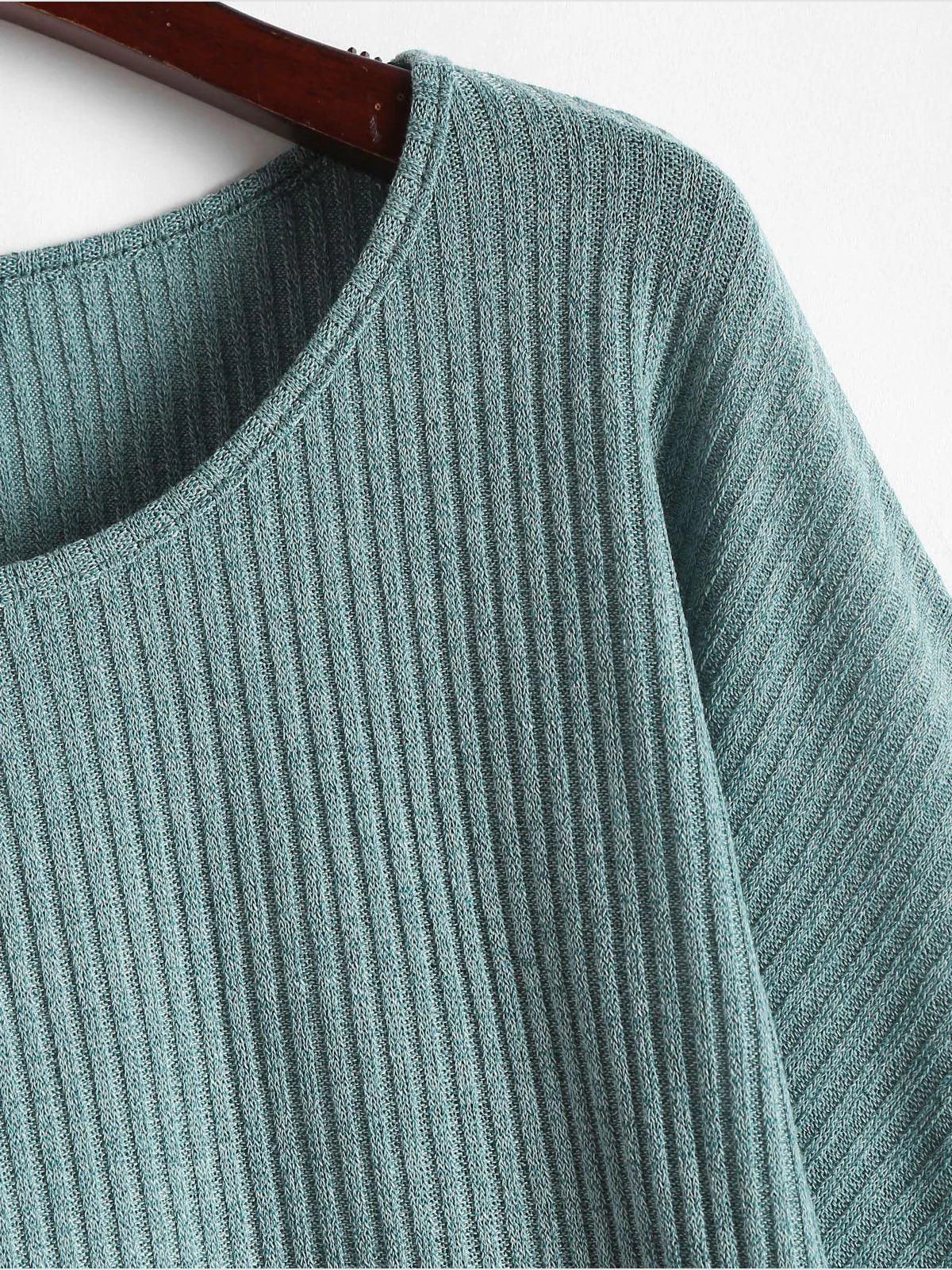 2026 Ribbed knit crew neck sweater