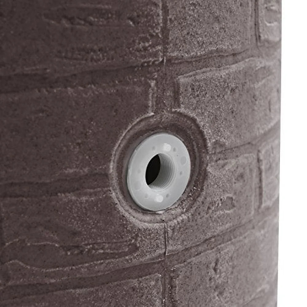 2026 Good Ideas IMP-D50-DAR Impressions Downton Rain Saver Rain Barrel, 50 Gallon, Dark Granite