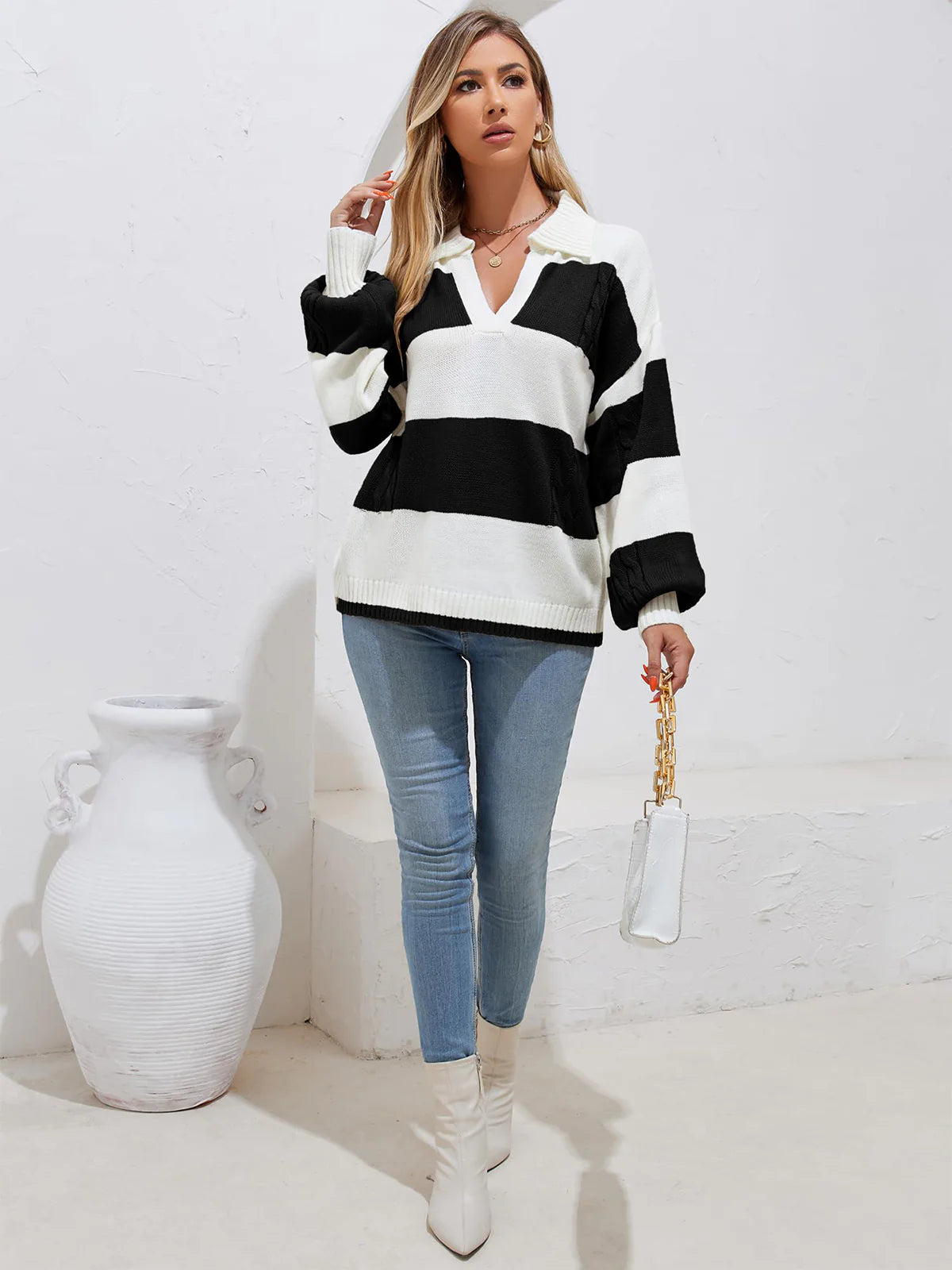 2026 Striped Long-Sleeve Jumper