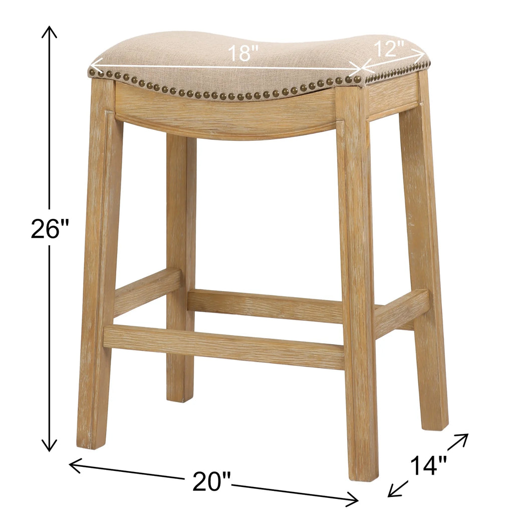 2026 New Ridge Home Goods 26" Saddle Wood Counter Height Stool Weathered Natural