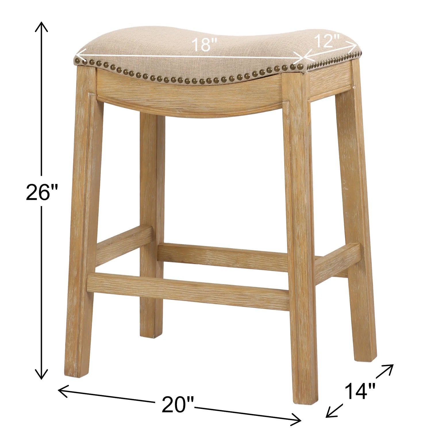 2026 New Ridge Home Goods 26" Saddle Wood Counter Height Stool Weathered Natural