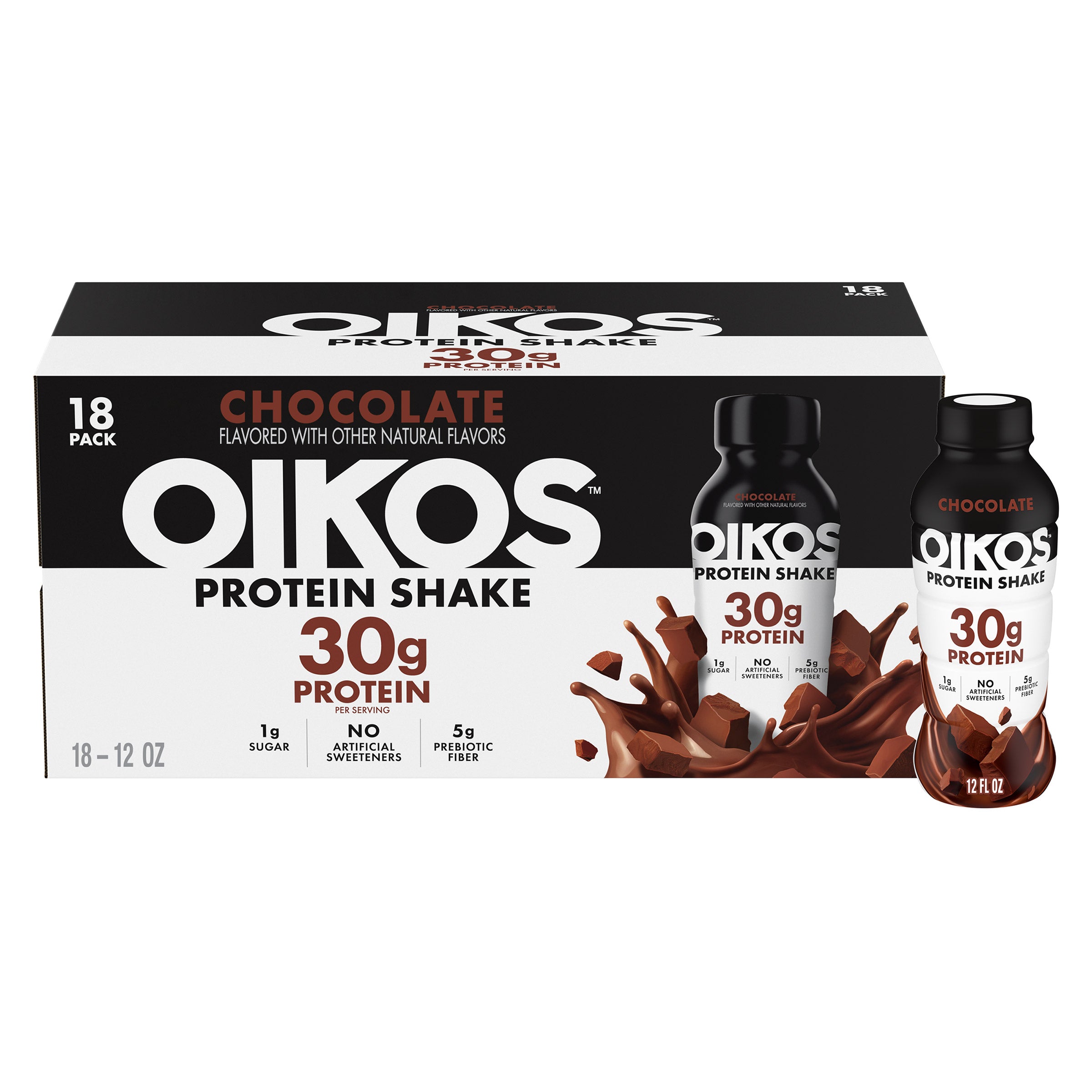 2026 Oikos 30g Chocolate Protein Shake, 12 fl oz, 18-pack