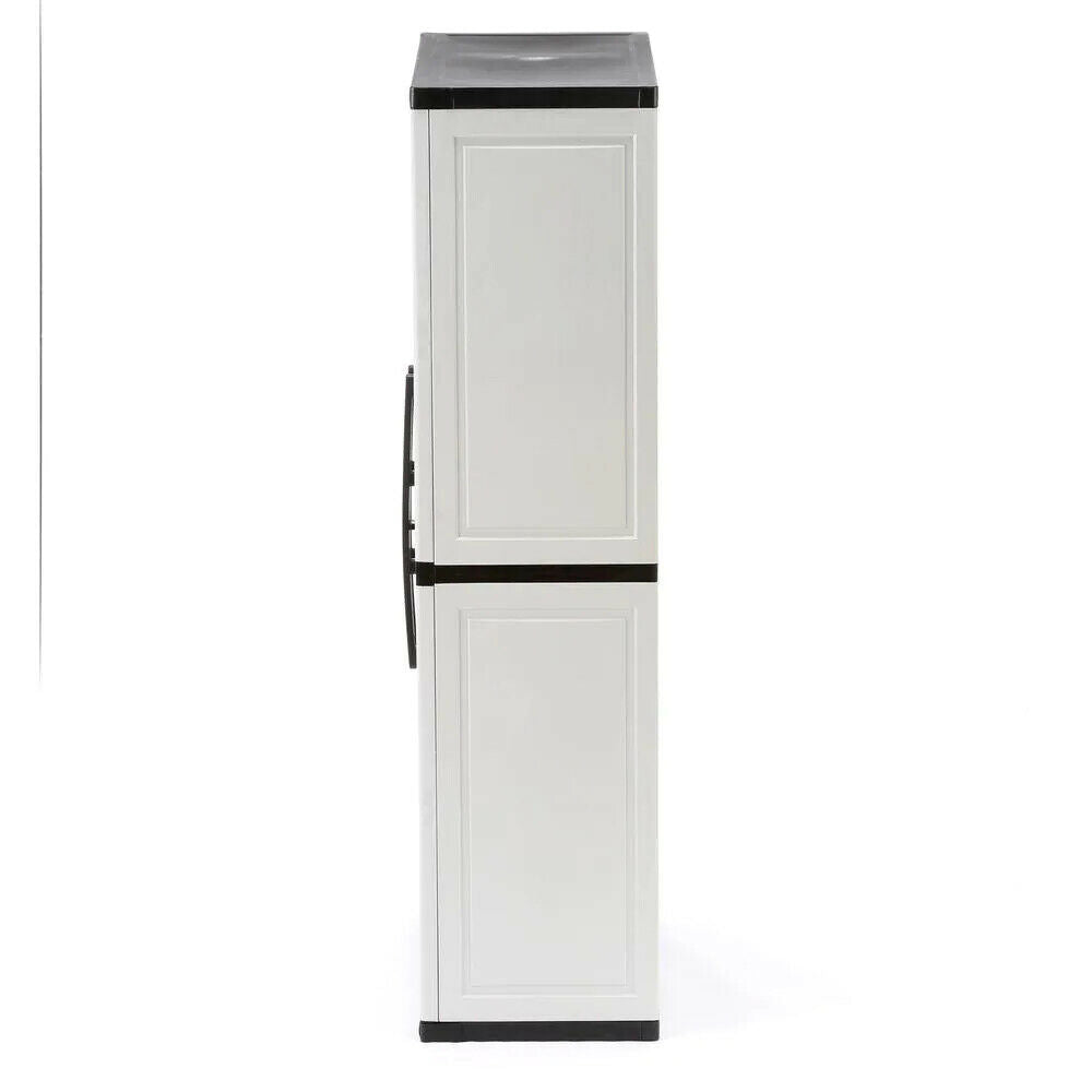 2026 HDX Gray Plastic Freestanding Garage Cabinet, 35′′W x 71′′H x 18′′D, with Adjustable Shelves and Lockable Doors