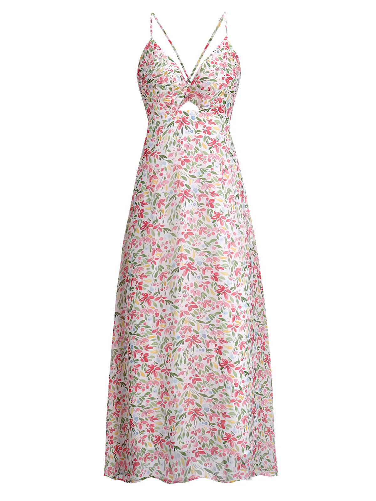 2026 Spaghetti Strap Floral Print Dress