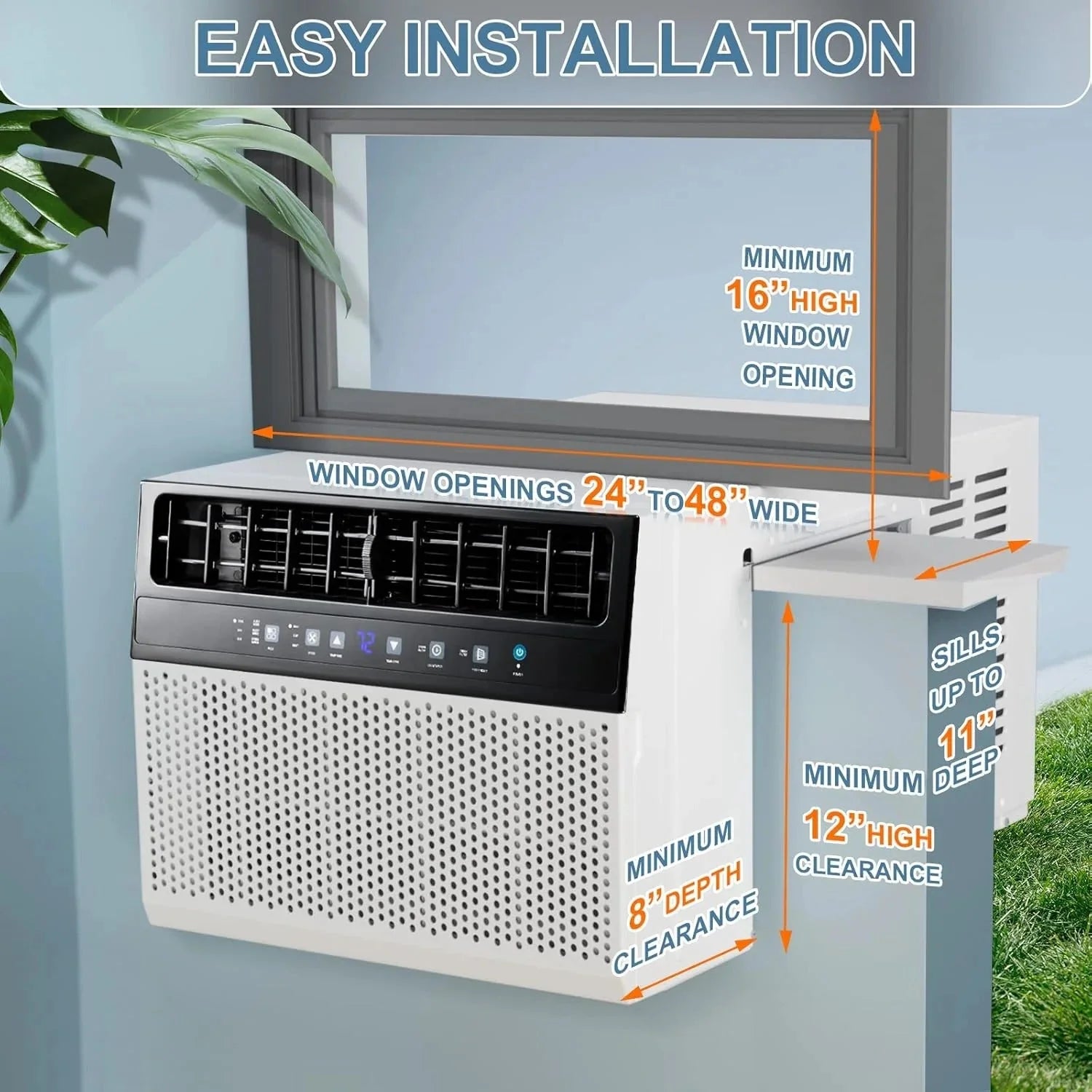 2026 Antarctic Star 12,000 BTU U-shaped window air conditioner, cools rooms up to 550 square feet with 6 modes, 24-hour timer, ultra-quiet window air conditioner