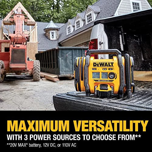 2026 DEWALT 20V MAX tire inflator, compact and portable, automatic shut-off, LED light