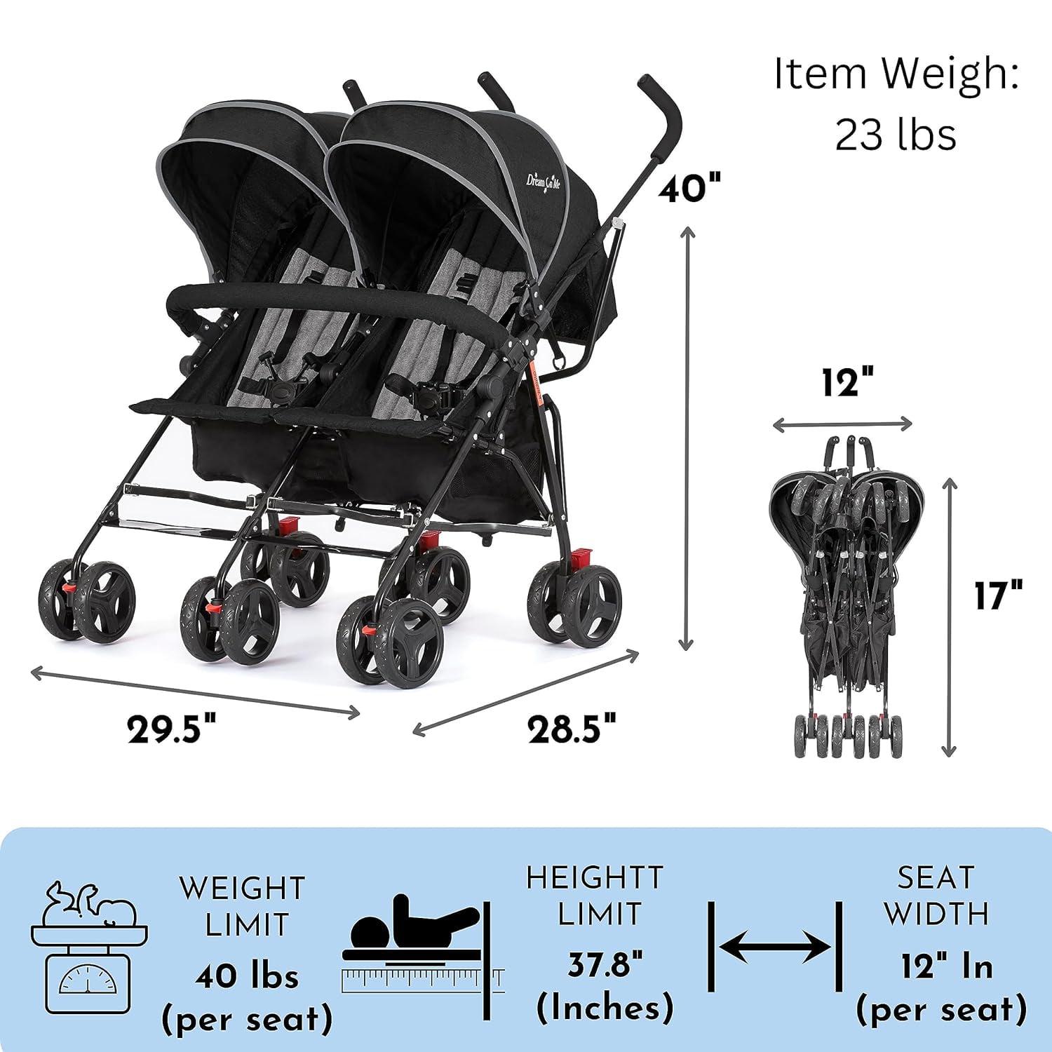 2026 Dream On Me Volgo Twin Umbrella Stroller