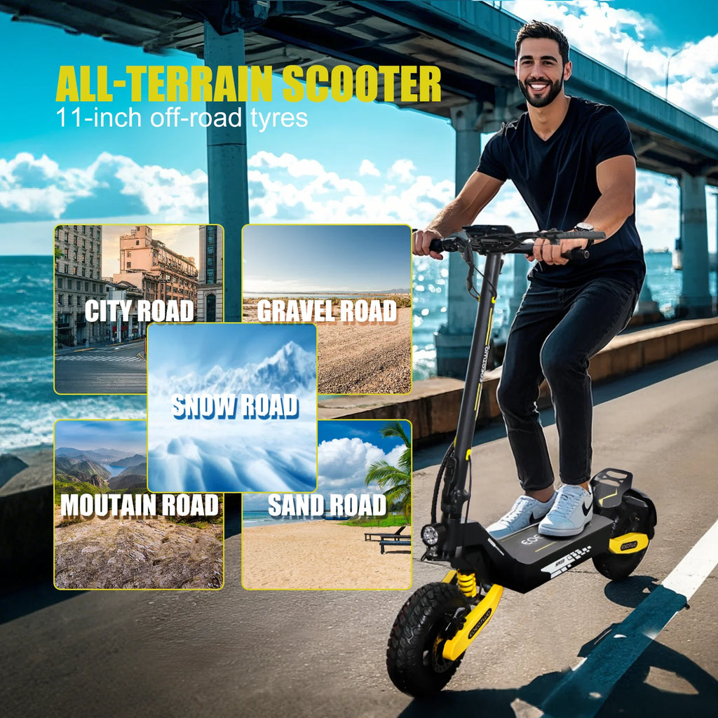 2026 Off Road Electric Scooter for Adults, 1200W Motor Fast E Scooter, Up to 28MPH Top Speed & 20Miles Long Range, 11" Off-Road Tires, 330lbs MAX Load, Foldable