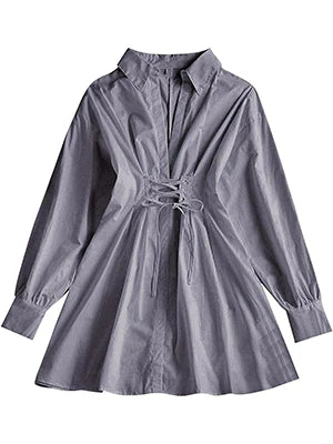 2026 Lace-Up Shirt Homecoming Dress