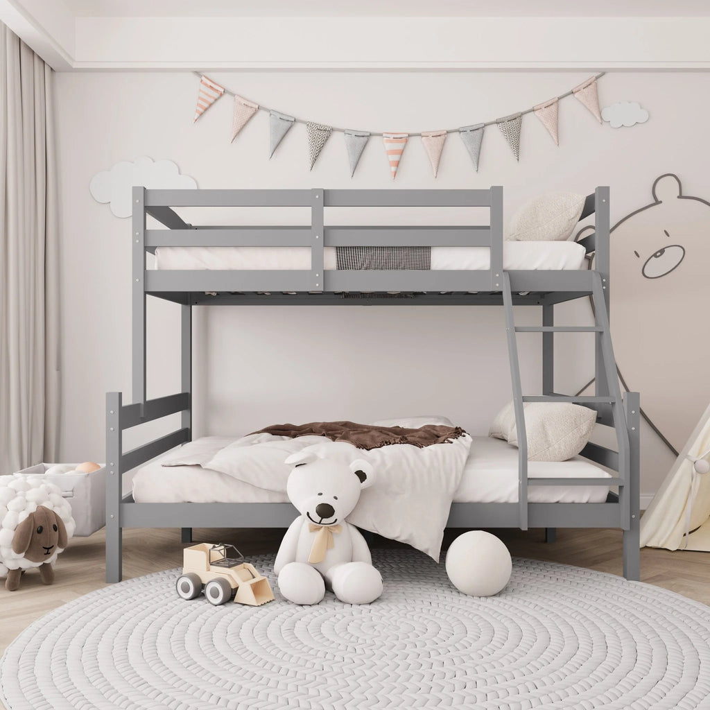2026 Solid Wood Twin Over Full Bunk Bed with Storage Drawers | Space-Saving Pine Kids Bed