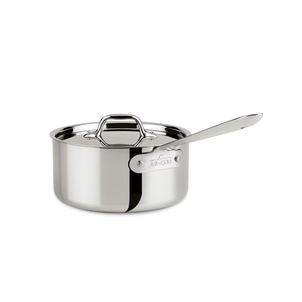 2026 All-Clad D3 Stainless 3-ply Bonded Cookware, Sauce Pan with lid, 3 quart