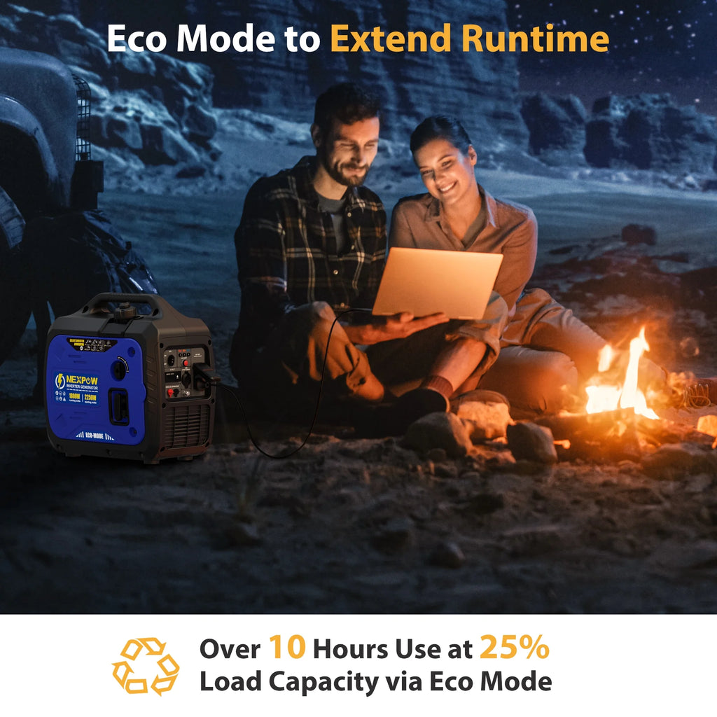 2026 NEXPOW 2250W Portable Inverter Generator, Gasoline Power Quiet Lightweight for Backup Home & Camping, Eco-Mode Feature, Parallel Capability, EPA Compliant