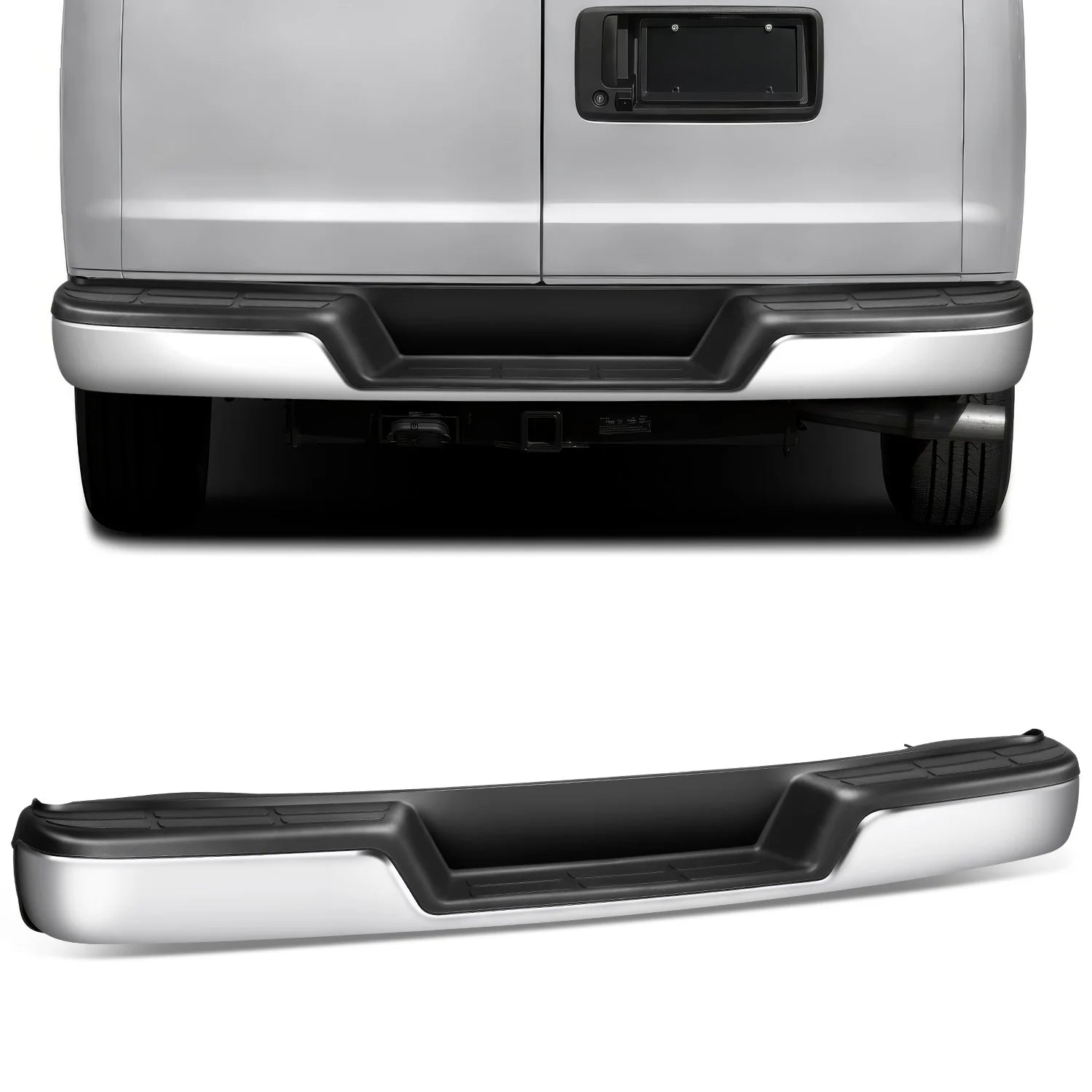 Rear Step Bumper (Chrome)  96-23 Chevy Express/ GMC Savana 1500 2500 3500