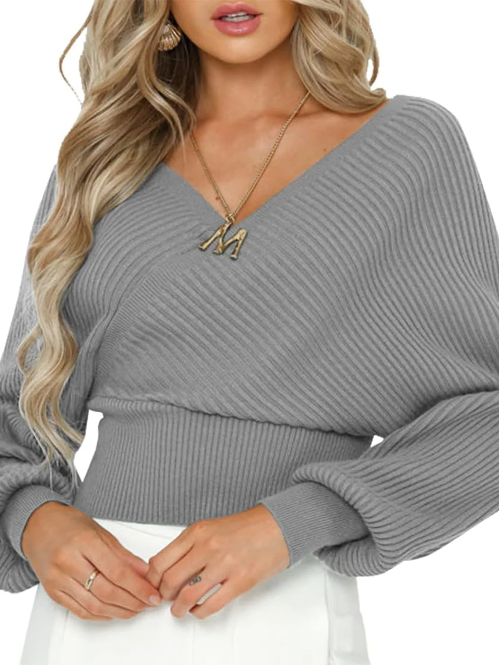 2026 Wrap V-Neck Knit Chunky Sweater