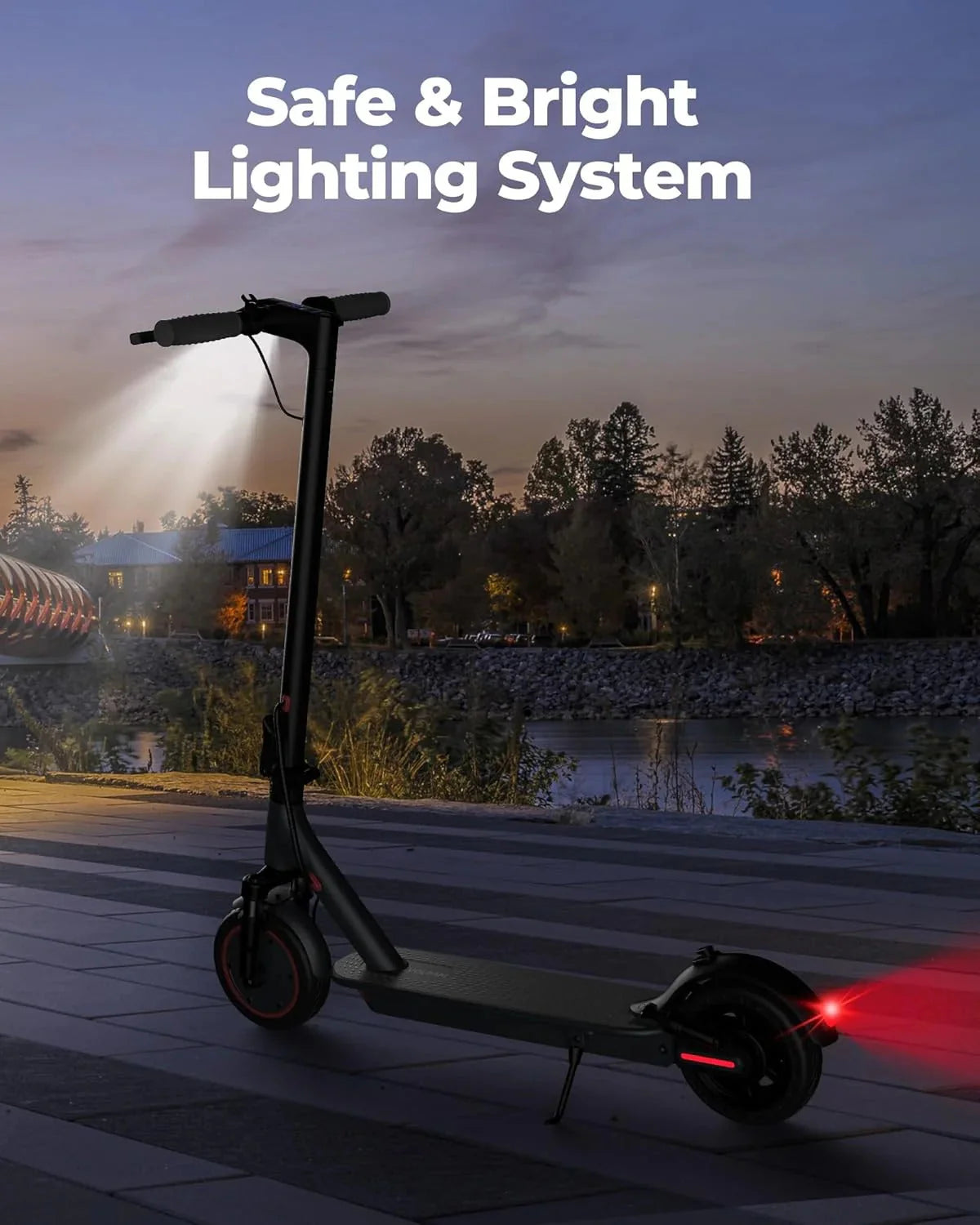 2026 Electric scooter, 350W/500W powerful motor, 8.5"/10" solid rubber tires, 19/22 mph, 28/21/12 mile range, dual brakes